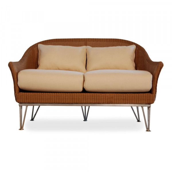 Lloyd Flanders Mod Wicker Loveseat with Square Back - Replacement Cushion