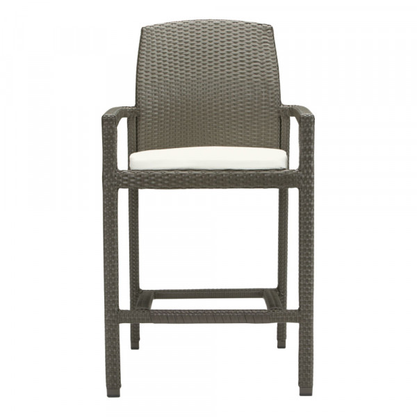 Tropitone Evo Wicker Bar Chair with Seat Pad