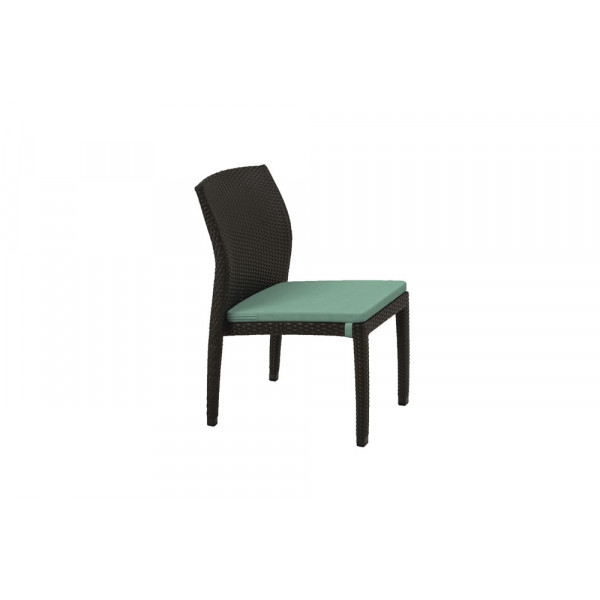 Tropitone Evo Armless Wicker Dining Chair with Seat Pad