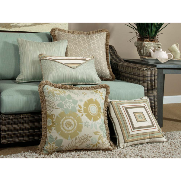 South Sea Rattan All Weather Aries 5 Piece Throw Pillow Set