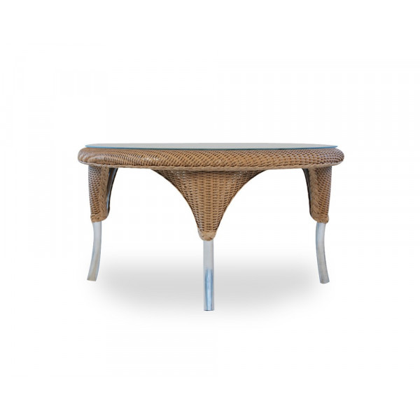 Lloyd Flanders 34" Round Wicker Cocktail Table