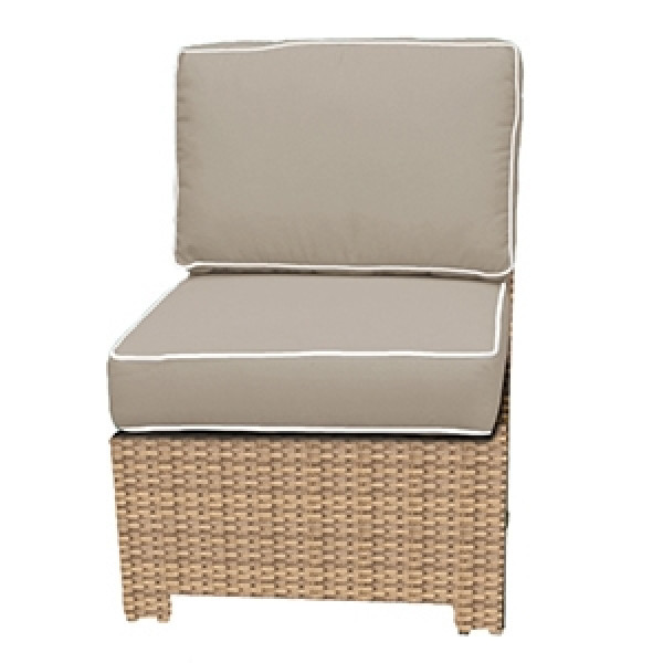 Forever Patio Barbados Armless Wicker Lounge Chair - Biscuit  Wicker
