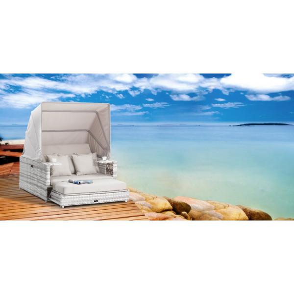 Domus Ventures Beach Wicker Daybed with Canopy