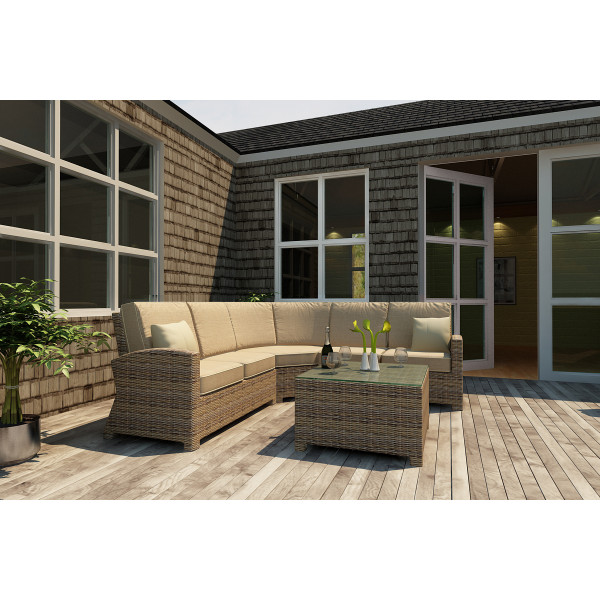 Forever Patio Cypress 4 Piece Wicker Sectional Set