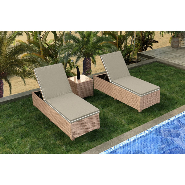 Forever Patio Barbados 2 Piece Wicker Chat Set - BiscuitWicker