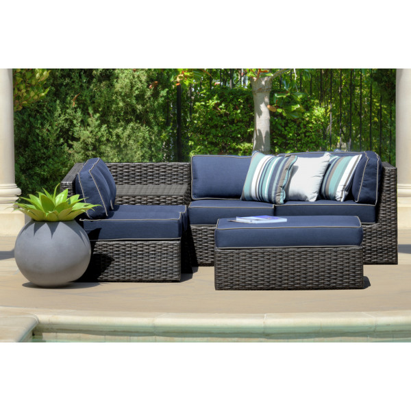 Forever Patio Horizon 6 Piece Wicker Sectional Set