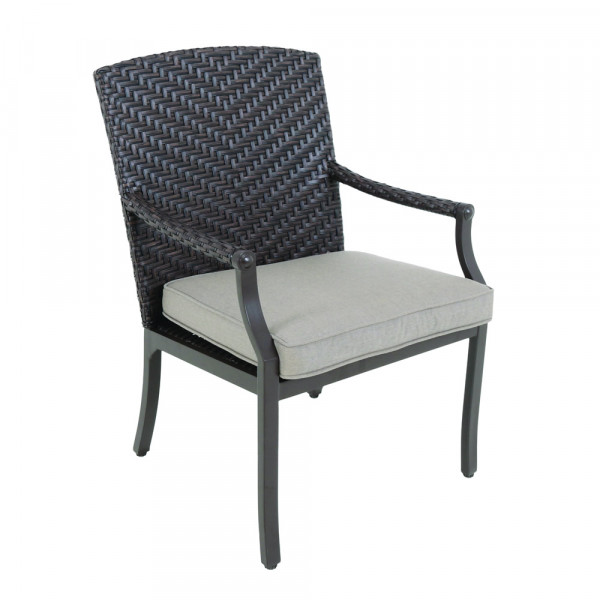 Sunvilla Veneto Wicker Dining Chair - Sunbrella Cast Shale