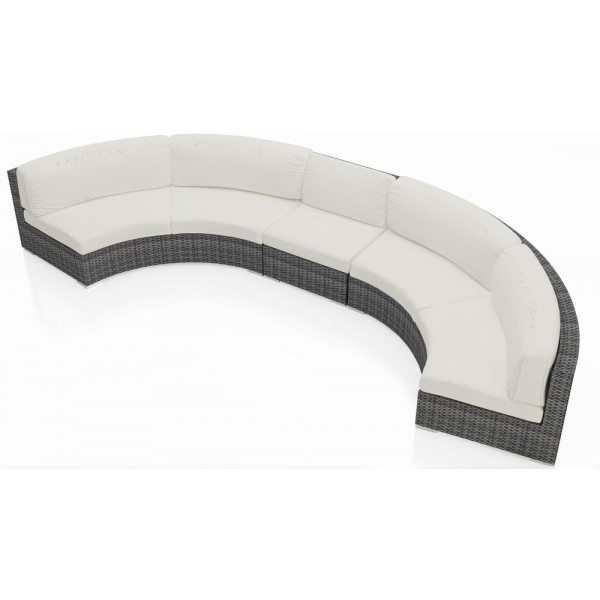 Harmonia Living District 3 Piece Wicker Curved Sectional Set - Custom Cushion Fabric