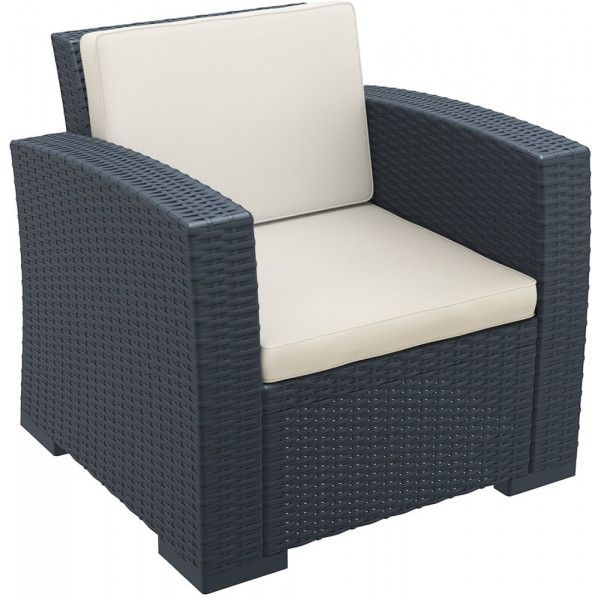 Compamia Monaco Wicker Lounge Chair - Dark Gray