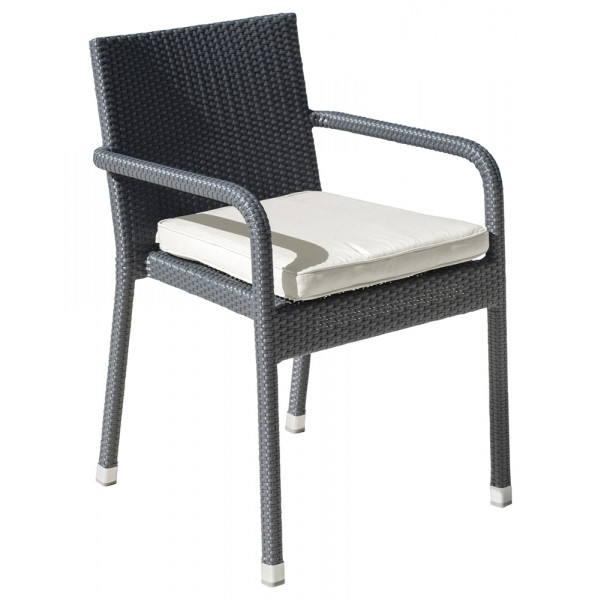 Panama Jack Onyx Stackable Wicker Dining Chair