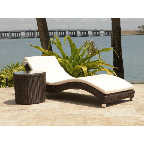Source Outdoor Wave 2 Piece Wicker Chaise Lounge Set