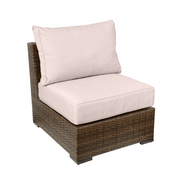 Vida Outdoor Pacific Armless Wicker Lounge Chair - Wheat