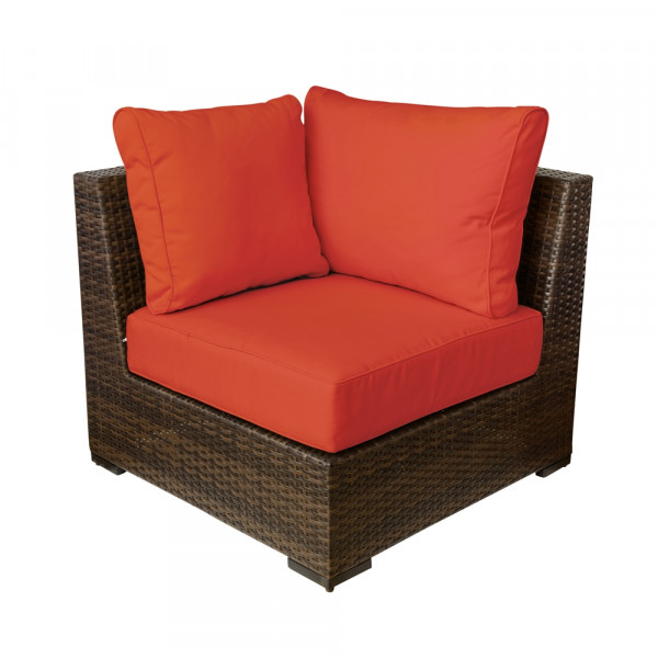 Vida Outdoor Pacific Wicker Corner Chair - Terracotta
