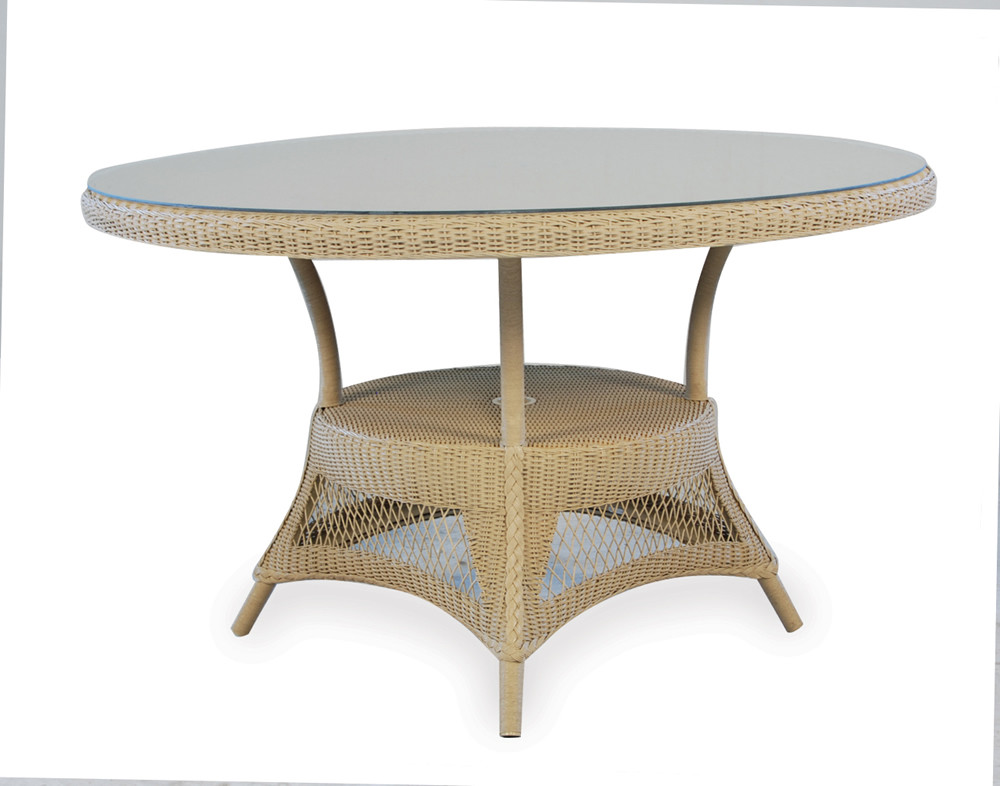 Lloyd Flanders 48" Round Wicker Dining Table - Wicker Dining Tables