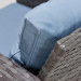 Thy - HOM Roatan 4 Piece Wicker Conversation Set - Grey with Light Blue Cushions