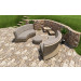 Forever Patio Barbados 3 Piece Wicker Curved Sectional Set - Biscuit Wicker