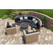 Forever Patio Hampton 5 Piece Wicker Curved Sectional Set - Biscuit Wicker