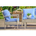 The-HOM Baymont White Wicker Lounge Chair and Loveseat