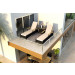 Harmonia Living Arbor 3 Piece Wicker Chaise Lounge Chat Set - Sunbrella Canvas Flax
