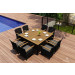 Harmonia Living Arbor 9 Piece Wicker Dining Set - Sunbrella Canvas Charcoal