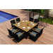 Harmonia Living Arbor 9 Piece Wicker Dining Set - Sunbrella Cast Lagoon