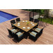Harmonia Living Arbor 9 Piece Wicker Dining Set - Sunbrella Canvas Spa