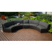 Harmonia Living Arden 3 Piece Wicker Curved Sectional Set - Sunbrella Canvas Charcoal