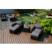 Harmonia Living Arden 5 Piece Wicker Lounge Set - Sunbrella Canvas Charcoal