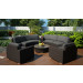 Harmonia Living Arden 6 Piece Wicker Curved Sectional Set - Sunbrella Canvas Charcoal