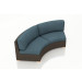 Harmonia Living Arden Wicker Curved Sofa - Sunbrella Cast Lagoon