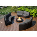Harmonia Living Arden 3 Piece Wicker Curved Sectional Set - Sunbrella Canvas Charcoal