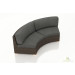 Harmonia Living Arden Wicker Curved Sofa - Sunbrella Canvas Charcoal