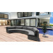 Harmonia Living District 3 Piece Wicker Curved Sectional Set - Sunbrella Canvas Charcoal