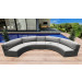 Harmonia Living District 3 Piece Wicker Curved Sectional Set - Sunbrella Cast Silver