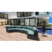 Harmonia Living District 3 Piece Wicker Curved Sectional Set - Sunbrella Canvas Spa