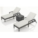 Harmonia Living District 3 Piece Wicker Reclining Chaise Lounge Chat Set- Sunbrella Canvas Natural