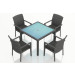 Harmonia Living District 5 Piece Wicker Dining Set  - Sunbrella Canvas Charcoal