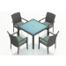 Harmonia Living District 5 Piece Wicker Dining Set  - Sunbrella Canvas Spa