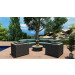 Harmonia Living District 6 Piece Curved Sectional Set - Sunbrella Canvas Spa