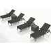 Harmonia Living District 6 Piece Wicker Reclining Chaise Lounge Chat Set- Sunbrella Canvas Charcoal