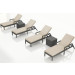 Harmonia Living District 6 Piece Wicker Reclining Chaise Lounge Chat Set- Sunbrella Canvas Flax
