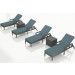 Harmonia Living District 6 Piece Wicker Reclining Chaise Lounge Chat Set- Sunbrella Cast Lagoon