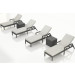 Harmonia Living District 6 Piece Wicker Reclining Chaise Lounge Chat Set- Sunbrella Canvas Natural