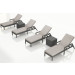 Harmonia Living District 6 Piece Wicker Reclining Chaise Lounge Chat Set- Sunbrella Cast Silver