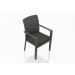 Harmonia Living District Wicker Dining Chair - Sunbrella Cavnas Charcoal