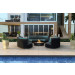 Harmonia Living Urbana 3 Piece Wicker Curved Sectional Set - Sunbrella Cast Lagoon