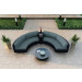 Harmonia Living Urbana 4 Piece Wicker Curved Sectional Set - Sunbrella Cast Lagoon