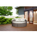 Harmonia Living Wink Textured Slate Wicker Daybed - Sunbrella Canvas Natural