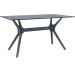 Compamia Ibiza 55" Rectangular Wicker Dining Table - Dark Gray