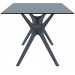 Compamia Ibiza 71" Rectangular Wicker Dining Table - Dark Gray